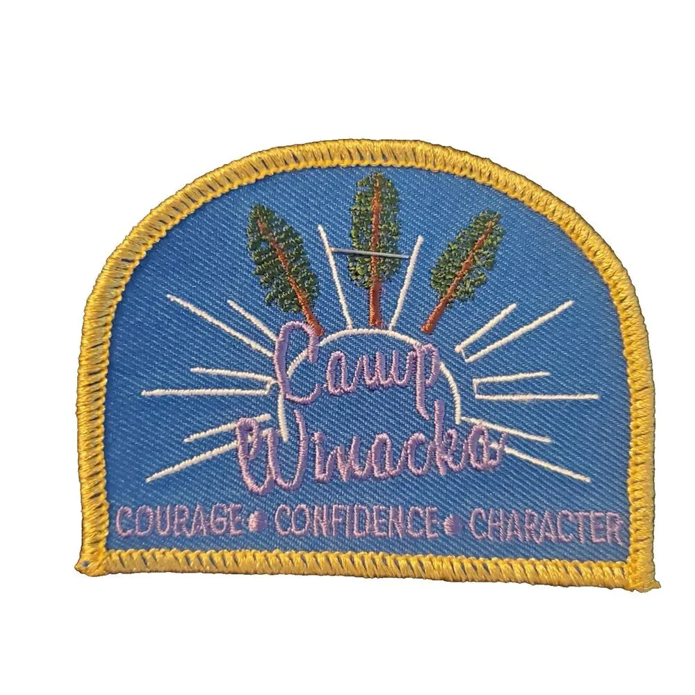 Camp Winacka patch Courage Confidence Character 3.5 In x 2.5 In